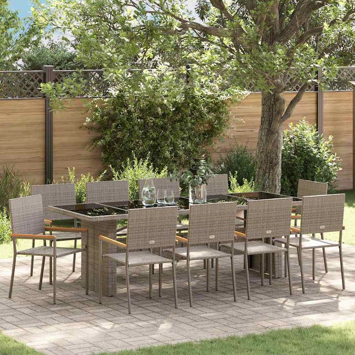 Have Spisebordssæt 11 pcs Grå polyrattan