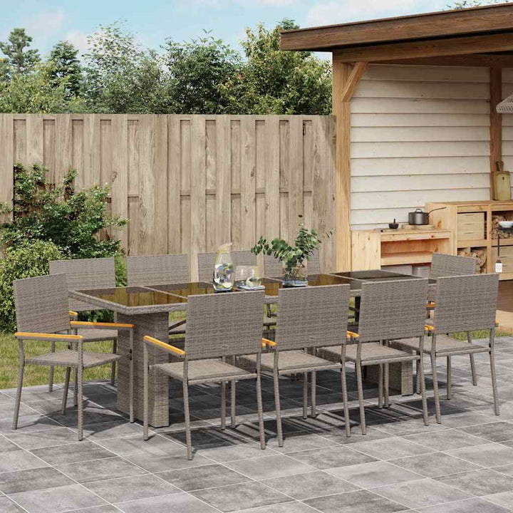Have Spisebordssæt 11 pcs Grå polyrattan