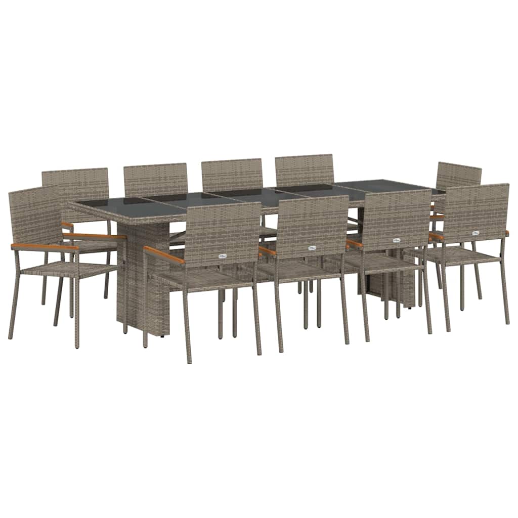 Have Spisebordssæt 11 pcs Grå polyrattan