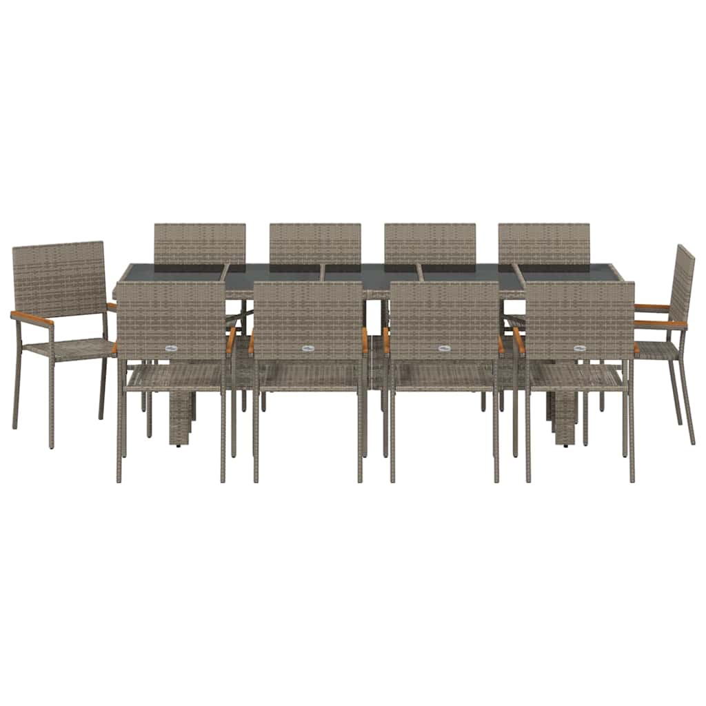 Have Spisebordssæt 11 pcs Grå polyrattan