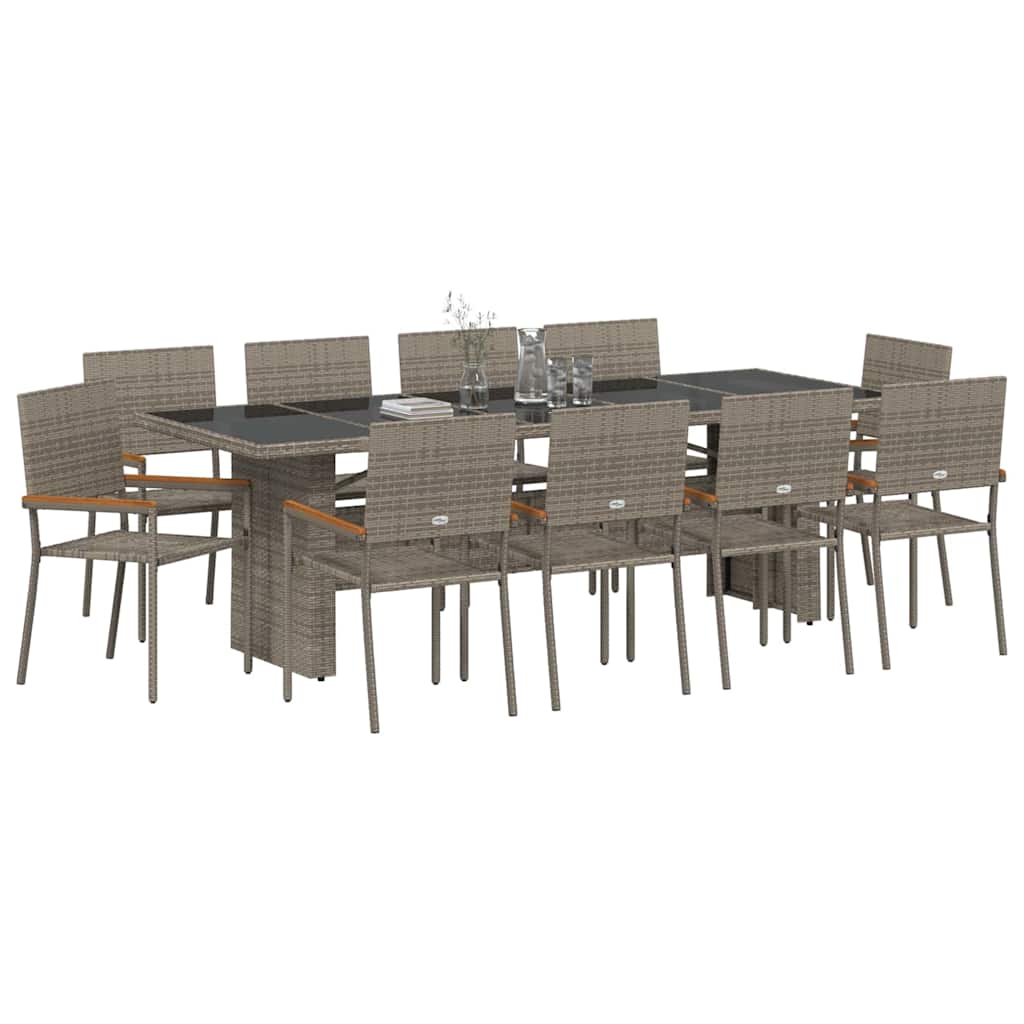 Have Spisebordssæt 11 pcs Grå polyrattan