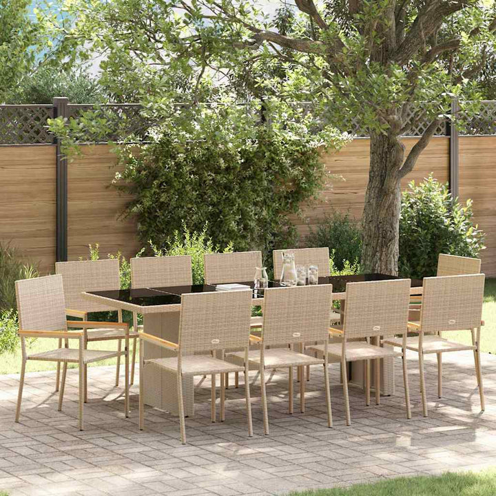 Have Spisebordssæt 11 stk. Beige polyrattan