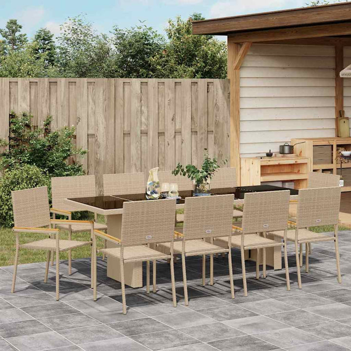 Have Spisebordssæt 11 stk. Beige polyrattan