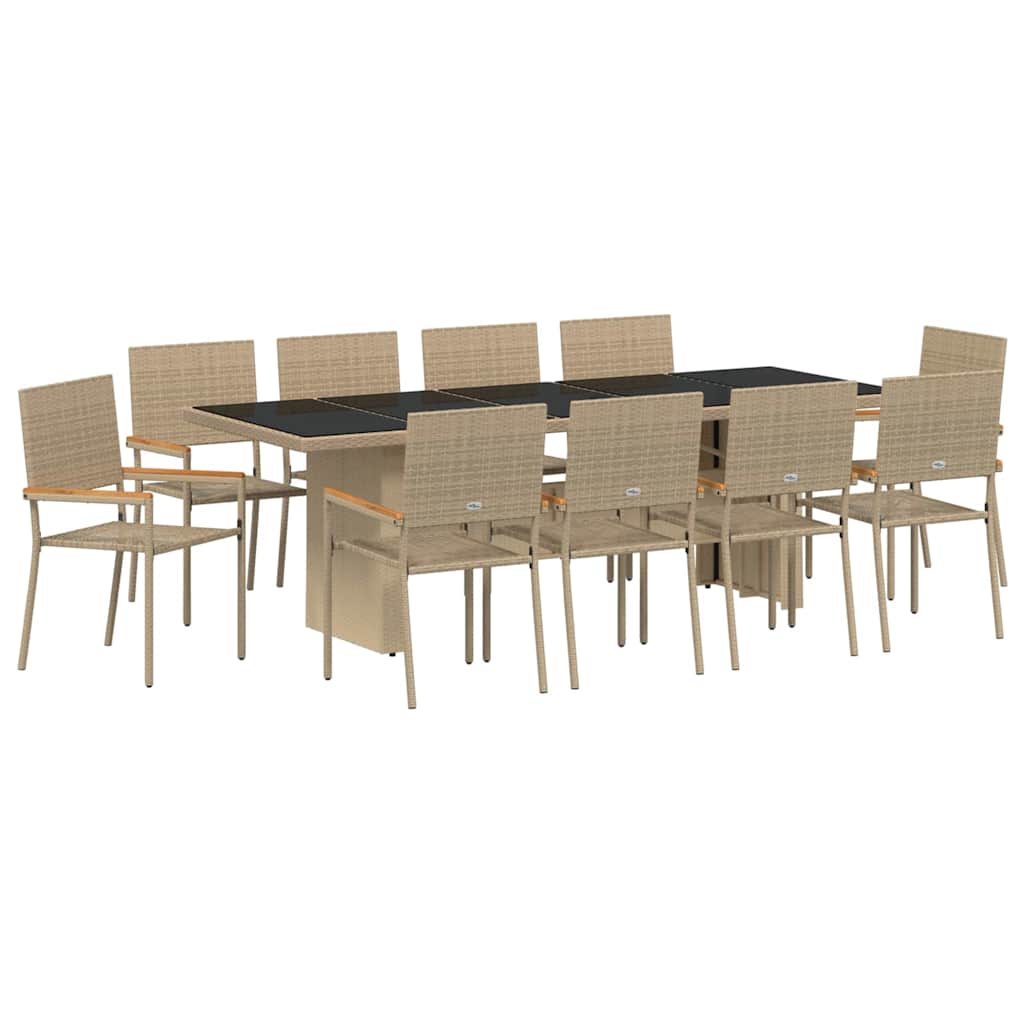 Have Spisebordssæt 11 stk. Beige polyrattan