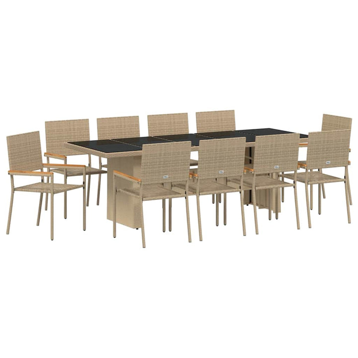 Have Spisebordssæt 11 stk. Beige polyrattan