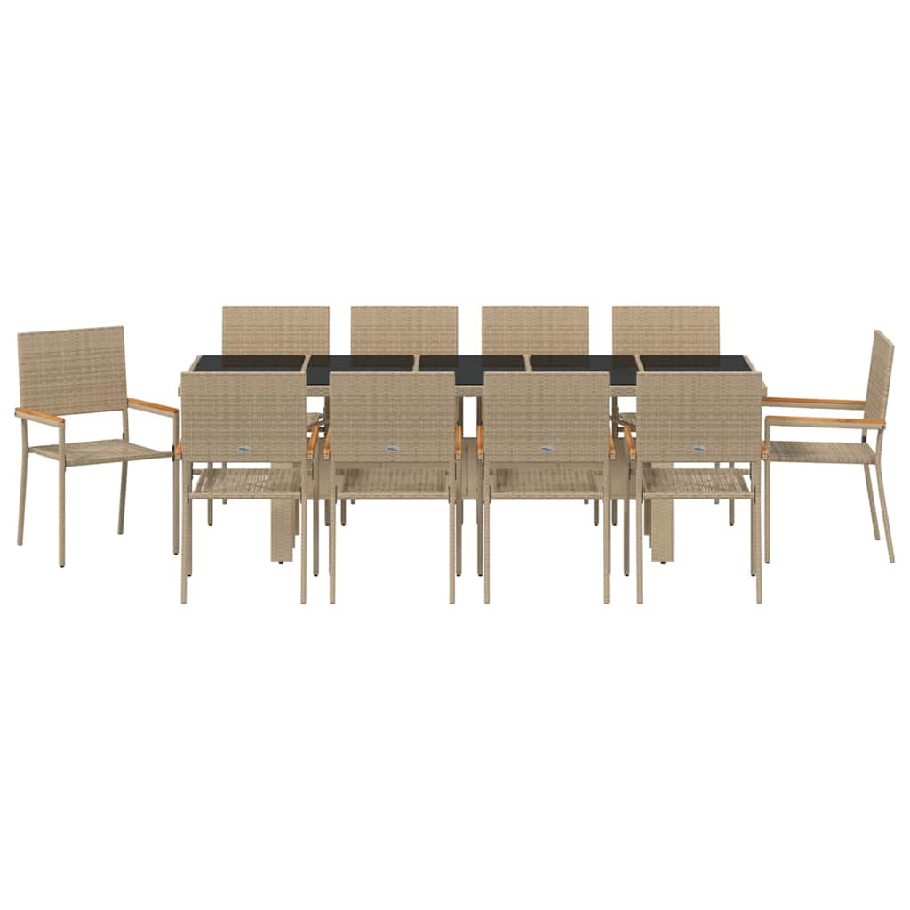 Have Spisebordssæt 11 stk. Beige polyrattan