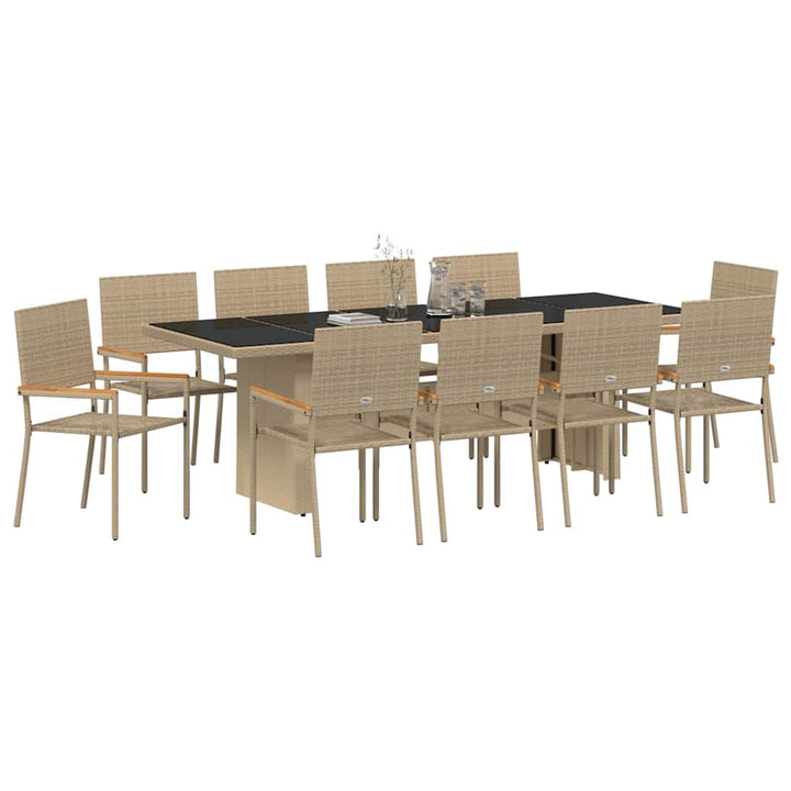 Have Spisebordssæt 11 stk. Beige polyrattan