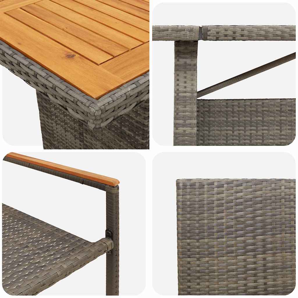 Have Spisebordssæt 9 pcs Grå polyrattan