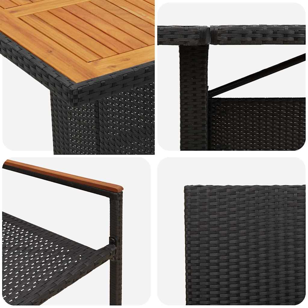 Have Spisebordssæt 11 pcs Sort polyrattan
