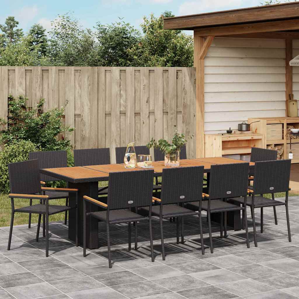 Have Spisebordssæt 11 pcs Sort polyrattan