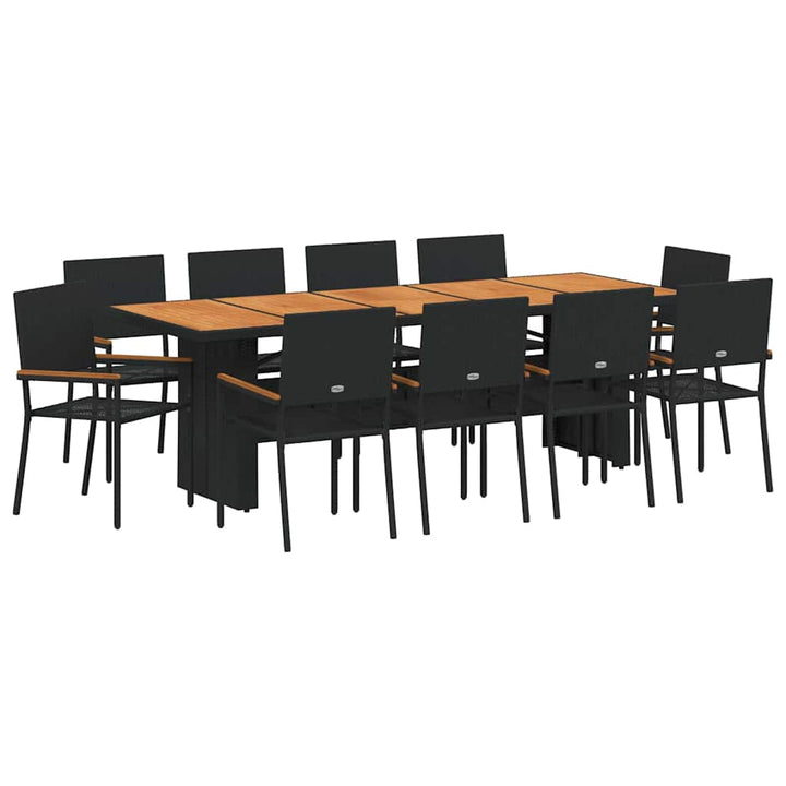 Have Spisebordssæt 11 pcs Sort polyrattan