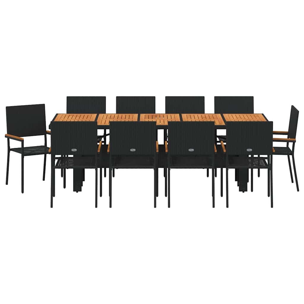 Have Spisebordssæt 11 pcs Sort polyrattan