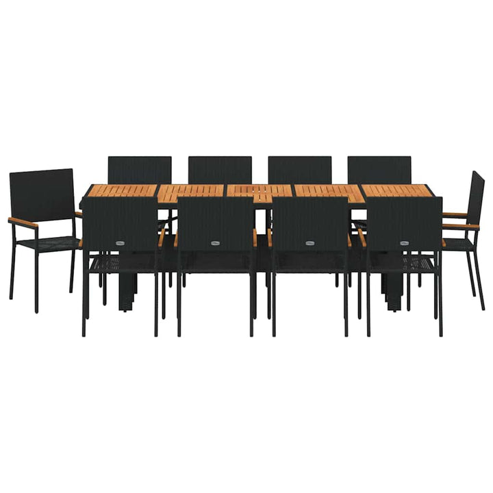 Have Spisebordssæt 11 pcs Sort polyrattan