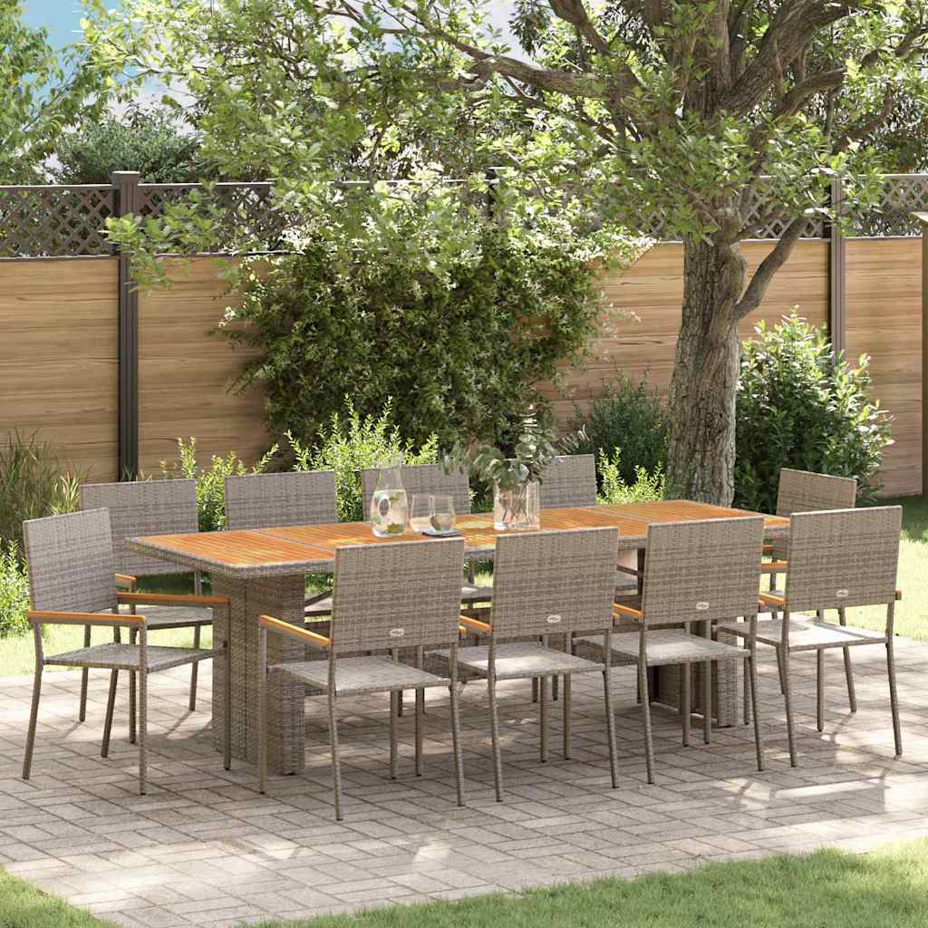 Have Spisebordssæt 11 pcs Grå polyrattan