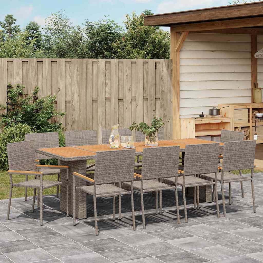 Have Spisebordssæt 11 pcs Grå polyrattan
