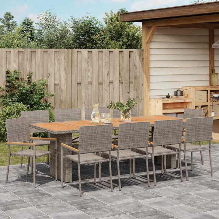 Have Spisebordssæt 11 pcs Grå polyrattan