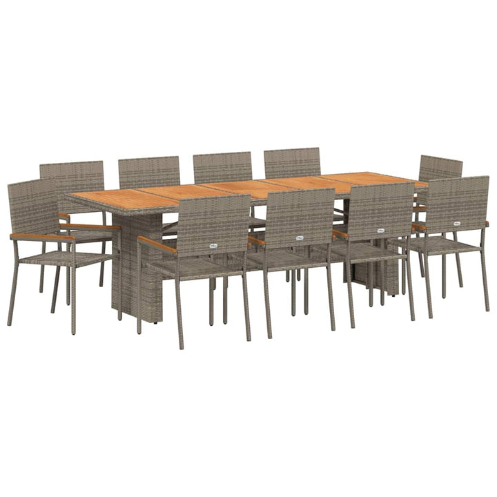 Have Spisebordssæt 11 pcs Grå polyrattan