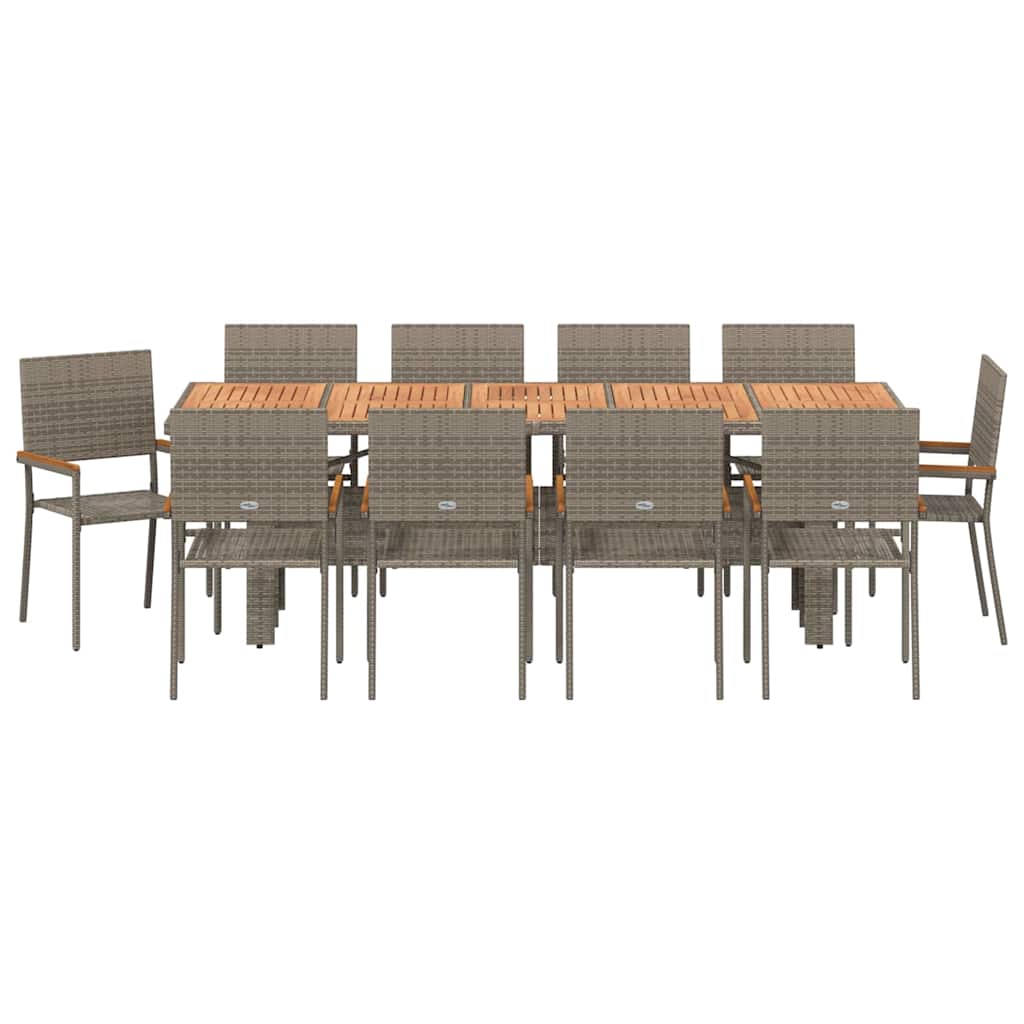 Have Spisebordssæt 11 pcs Grå polyrattan