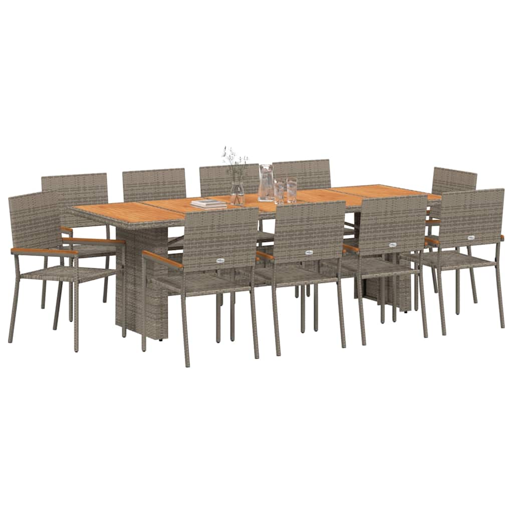 Have Spisebordssæt 11 pcs Grå polyrattan