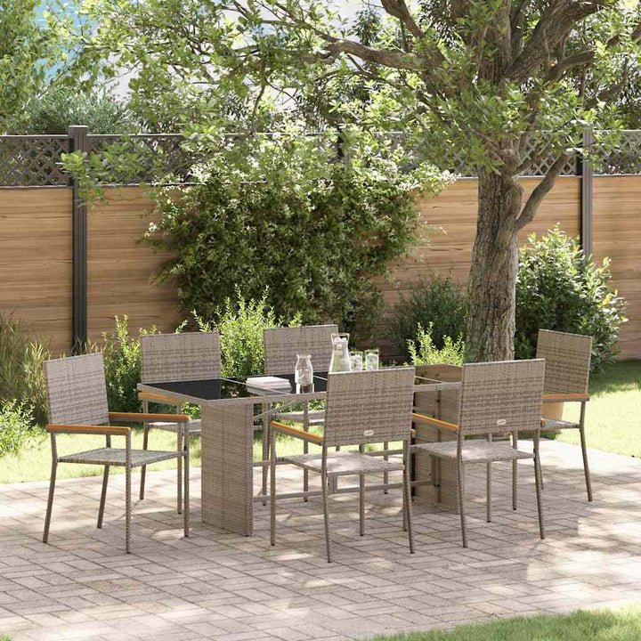 Have Spisebordssæt 7 stk. Grå polyrattan