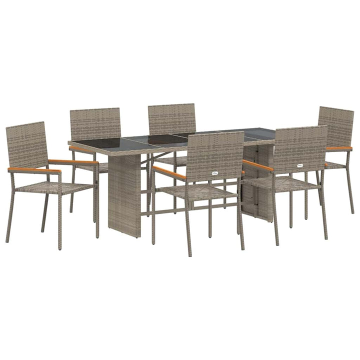 Have Spisebordssæt 7 stk. Grå polyrattan