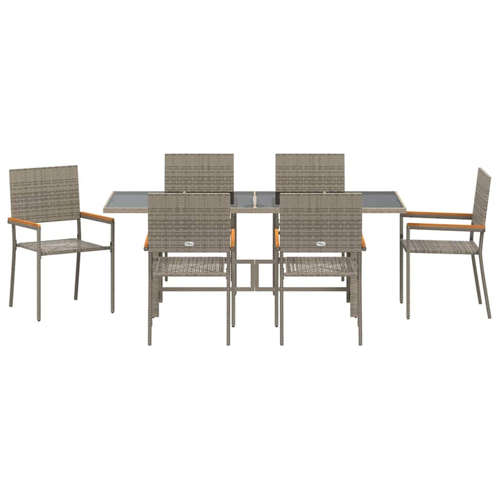 Have Spisebordssæt 7 stk. Grå polyrattan