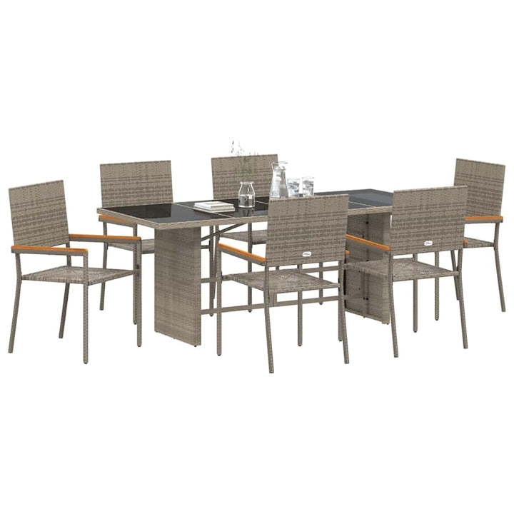 Have Spisebordssæt 7 stk. Grå polyrattan