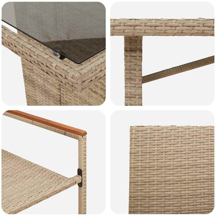 Have Spisebordssæt 7 stk. Beige polyrattan