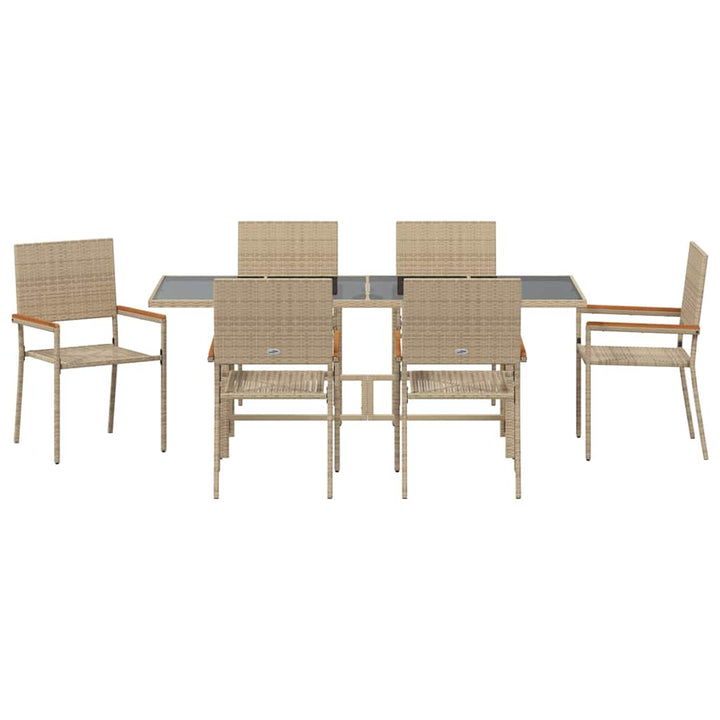 Have Spisebordssæt 7 stk. Beige polyrattan