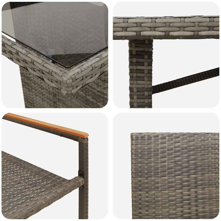 Have Spisebordssæt 9 stk. Grå polyrattan