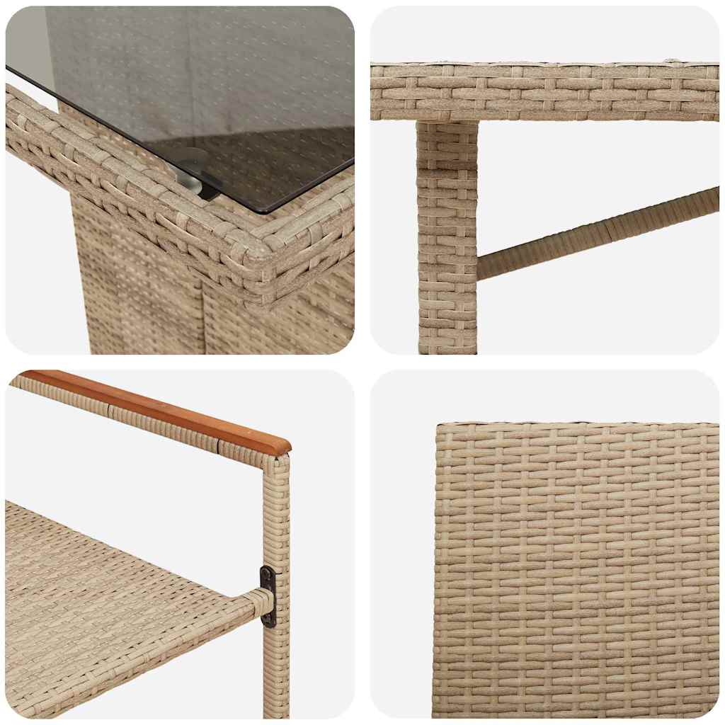 Have Spisebordssæt 9 stk. Beige polyrattan