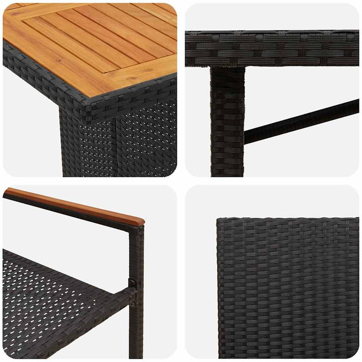 Have Spisebordssæt 7 stk. Sort polyrattan
