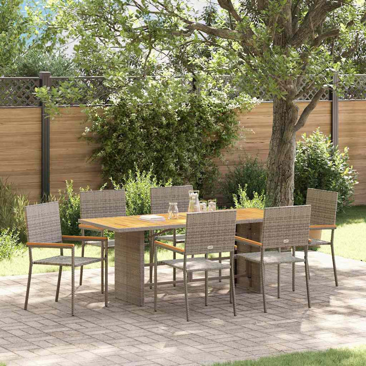 Have Spisebordssæt 7 stk. Grå polyrattan