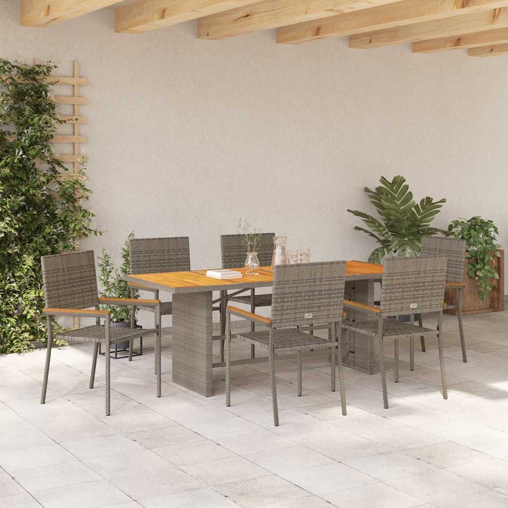 Have Spisebordssæt 7 stk. Grå polyrattan