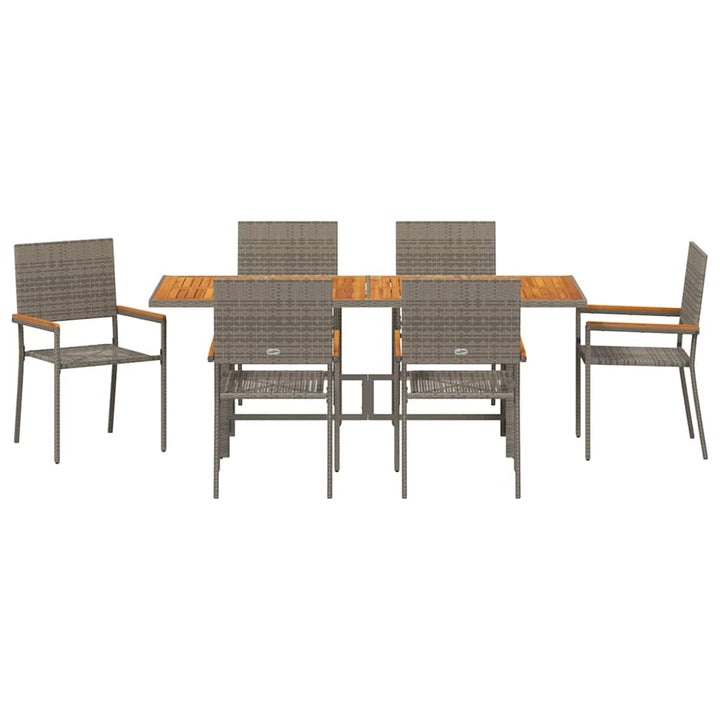 Have Spisebordssæt 7 stk. Grå polyrattan