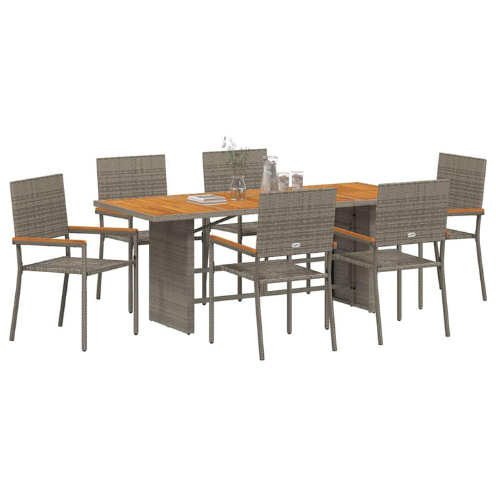 Have Spisebordssæt 7 stk. Grå polyrattan