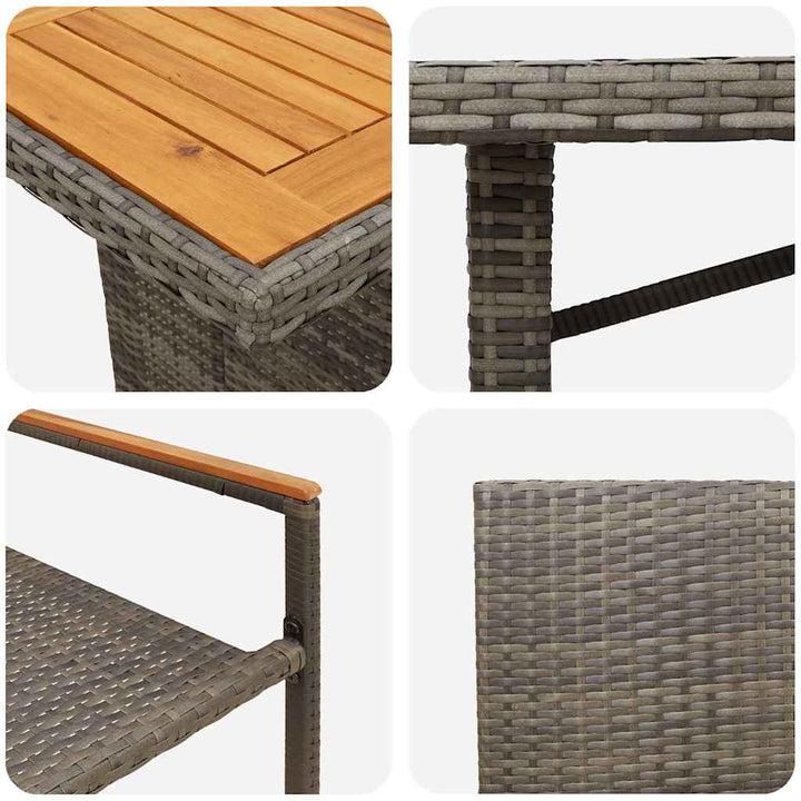 Have Spisebordssæt 9 stk. Grå polyrattan