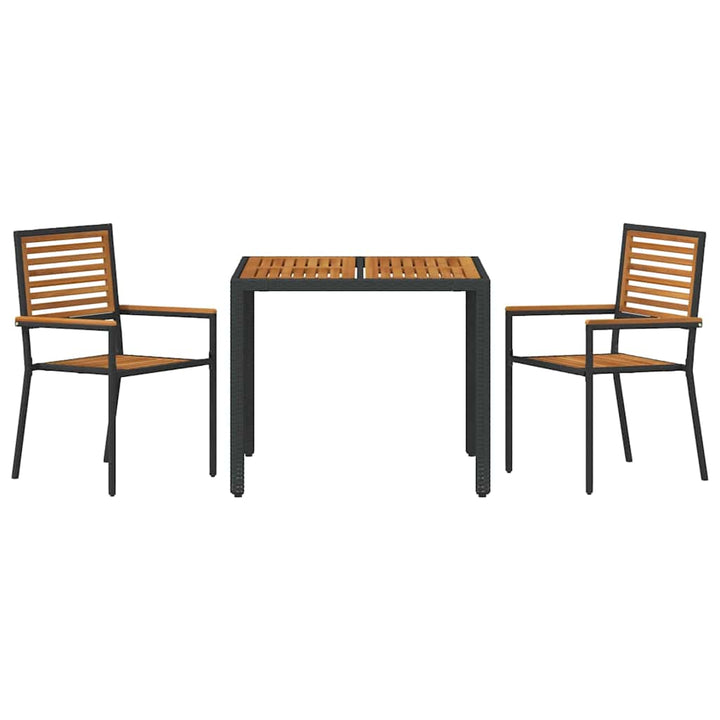 Have Spisebordssæt 3 stk. Sort og Brunt polyrattan