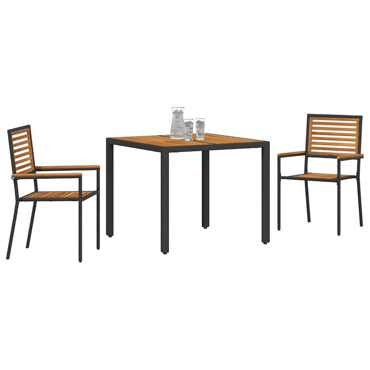 Have Spisebordssæt 3 stk. Sort og Brunt polyrattan