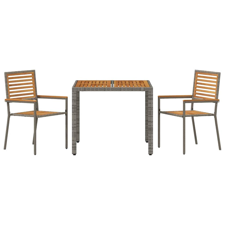 Have Spisebordssæt 3 stk. Grå og Brun polyrattan