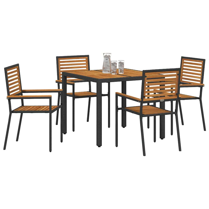 Have Spisebordssæt 5 stk. Sort og Brunt polyrattan
