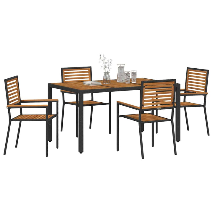Have Spisebordssæt 5 stk. Sort og Brunt polyrattan