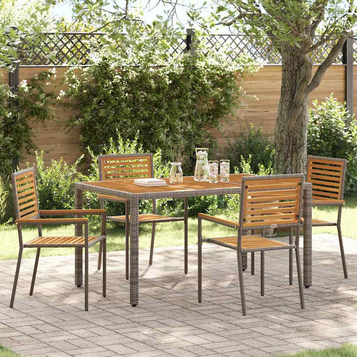 Have Spisebordssæt 5 pcs Grå og Brun polyrattan