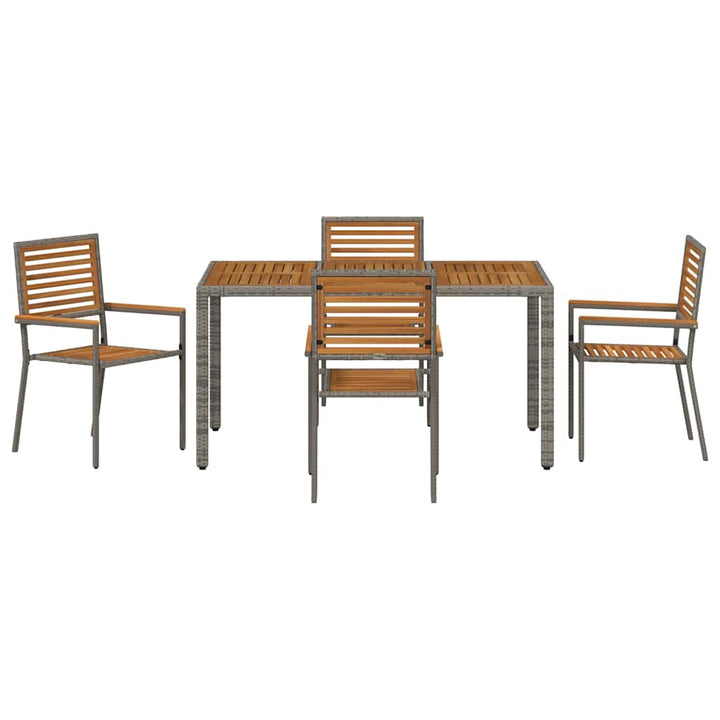 Have Spisebordssæt 5 pcs Grå og Brun polyrattan