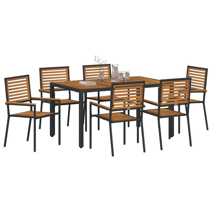 Have Spisebordssæt 7 stk. Sort og Brunt polyrattan
