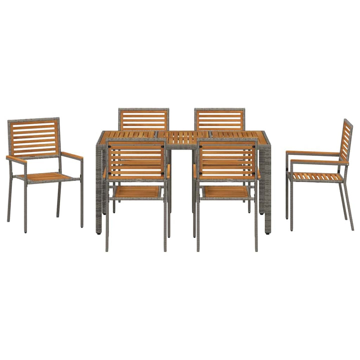 Have Spisebordssæt 7 pcs Grå og Brun polyrattan
