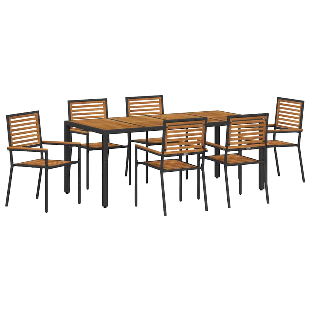 Have Spisebordssæt 7 stk. Sort og Brunt polyrattan