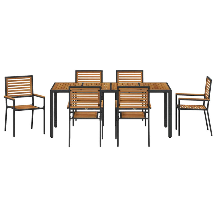 Have Spisebordssæt 7 stk. Sort og Brunt polyrattan