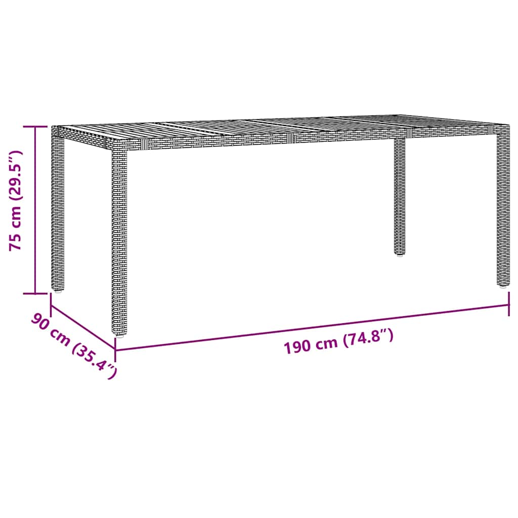 Have Spisebordssæt 7 stk. Sort og Brunt polyrattan