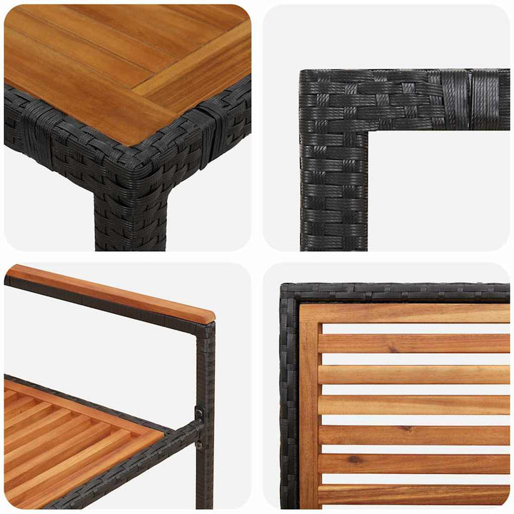 Have Spisebordssæt 9 stk. Sort og Brunt polyrattan
